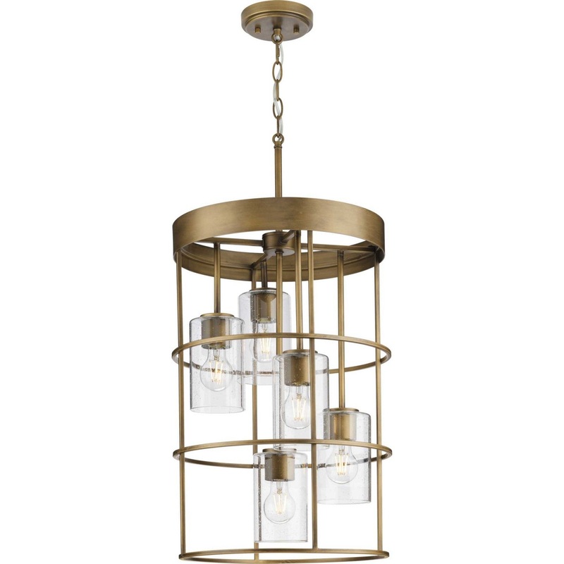 Burgess Five Light Hall & Foyer Light in Aged Bronze