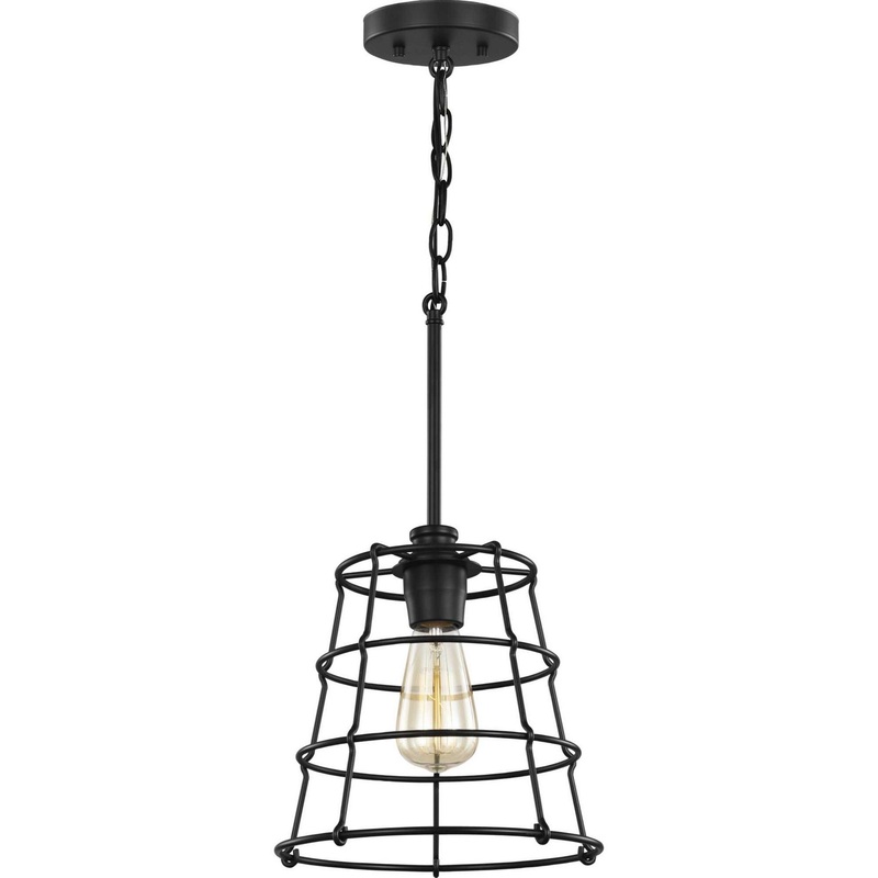 Chambers One Light Mini Pendant in Black