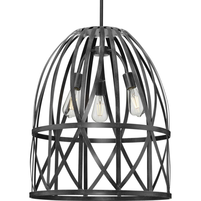 Chastain Three Light Pendant in Cerused Black Oak