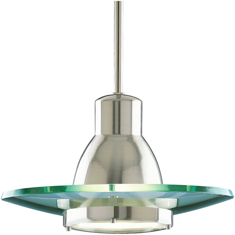 Glass Pendants One Light Pendant in Brushed Nickel