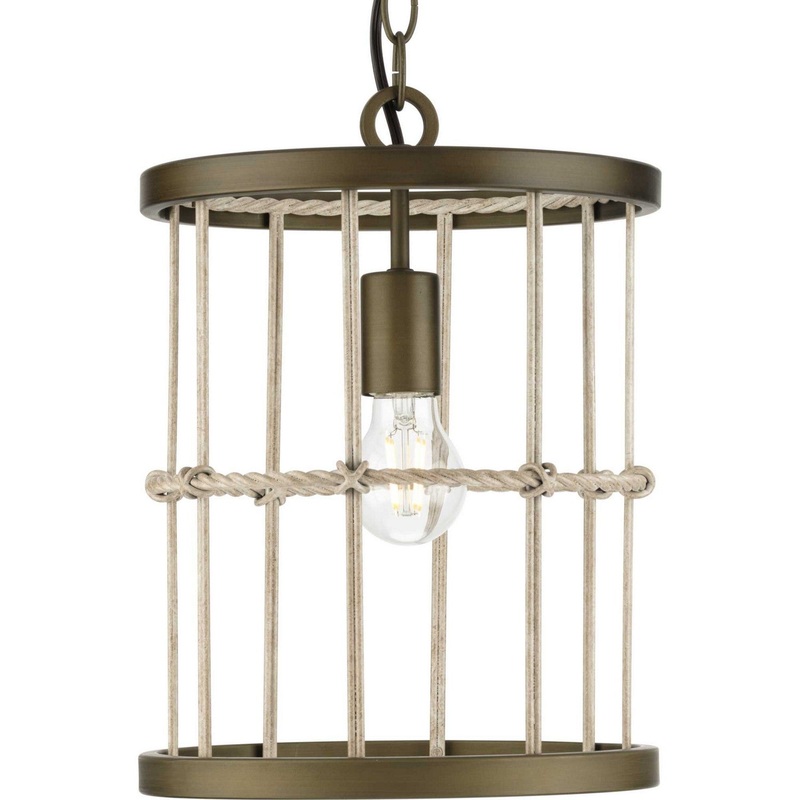 Lattimore One Light Pendant in Aged Brass