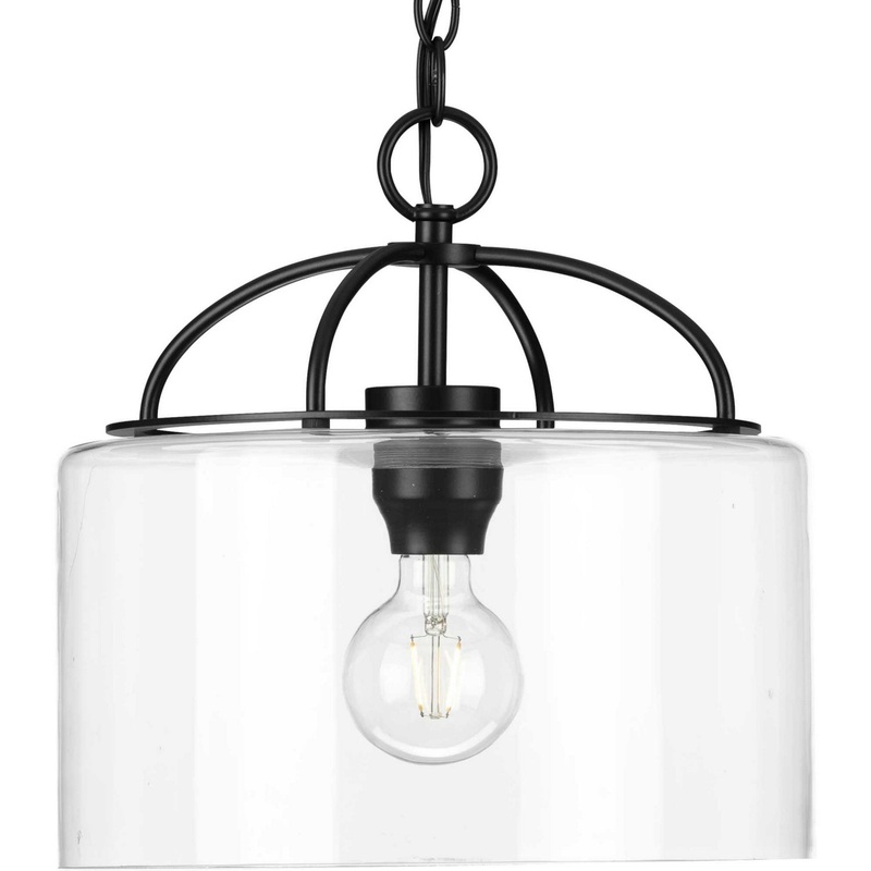 Leyden One Light Pendant in Matte Black