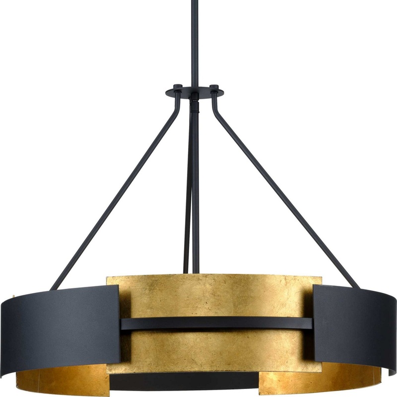 Lowery Five Light Pendant in Textured Black
