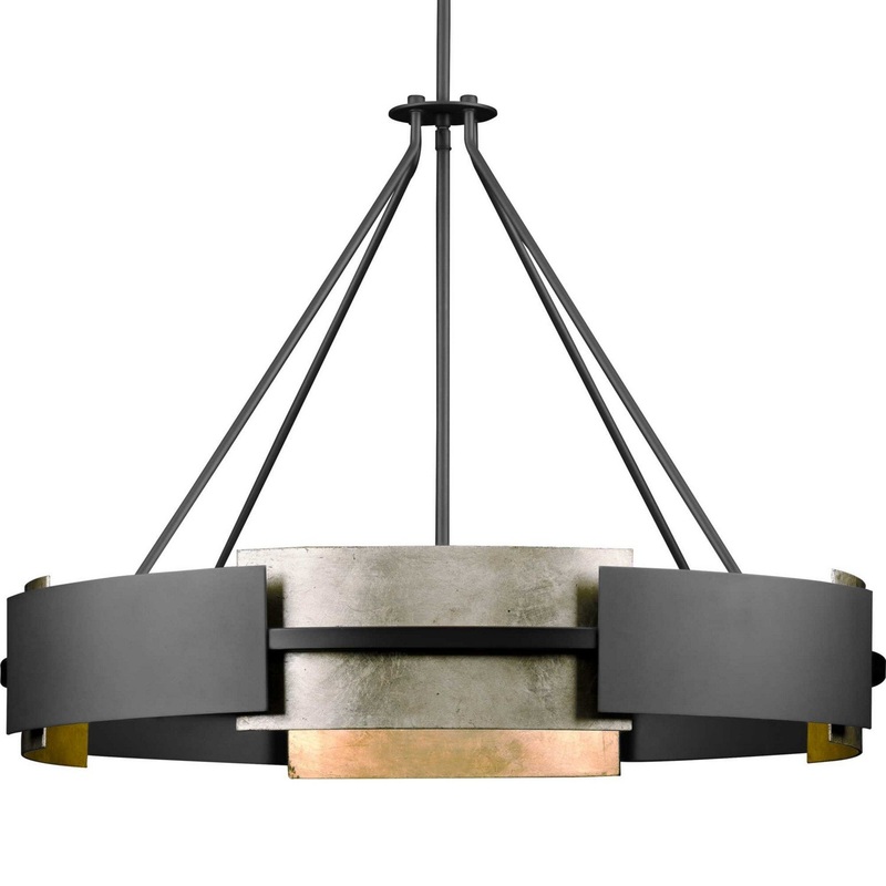 Lowery Six Light Pendant in Matte Black