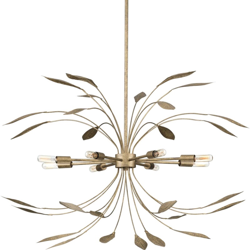 Mariposa Eight Light Pendant in Antique Gold