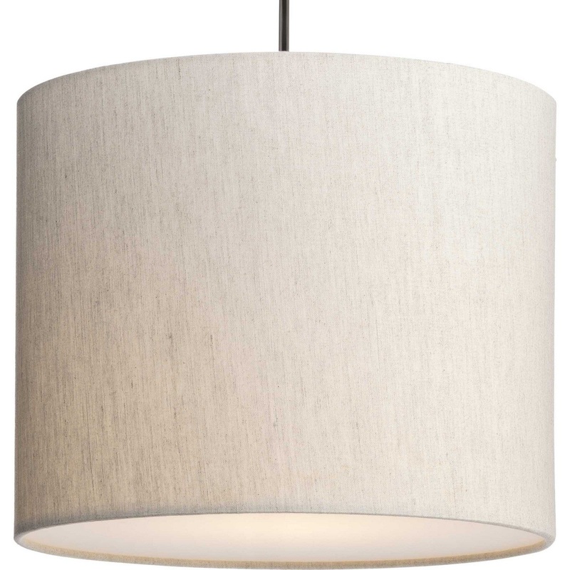 Markor One Light Pendant in Ecru Linen