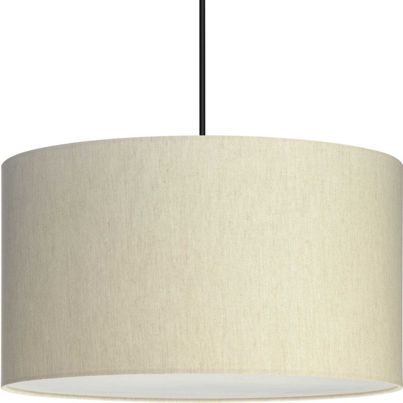 Markor Three Light Pendant in Ecru Linen