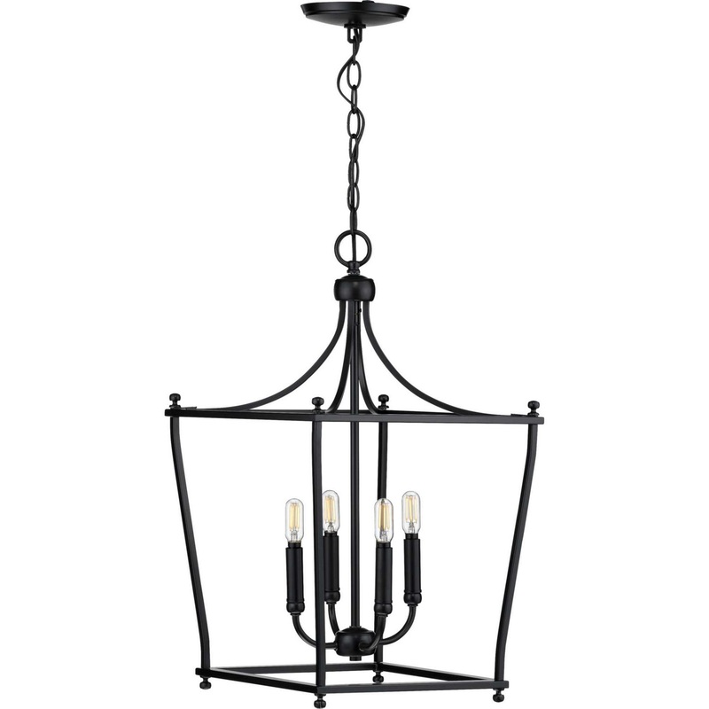 Parkhurst Four Light Foyer Pendant in Black
