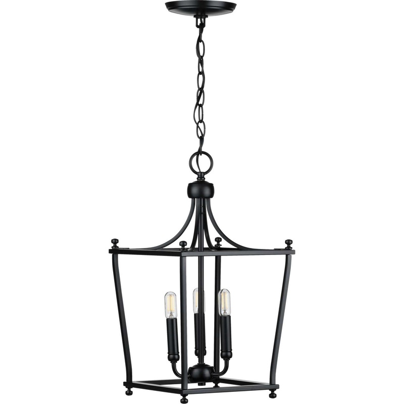 Parkhurst Three Light Foyer Pendant in Black