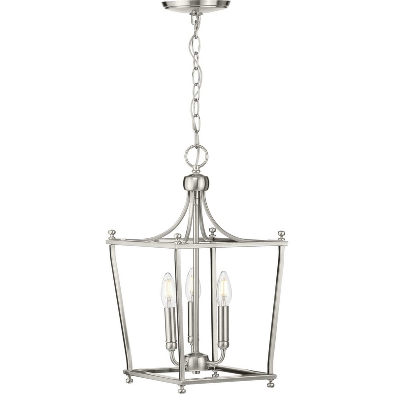 Parkhurst Three Light Foyer Pendant in Brushed Nickel