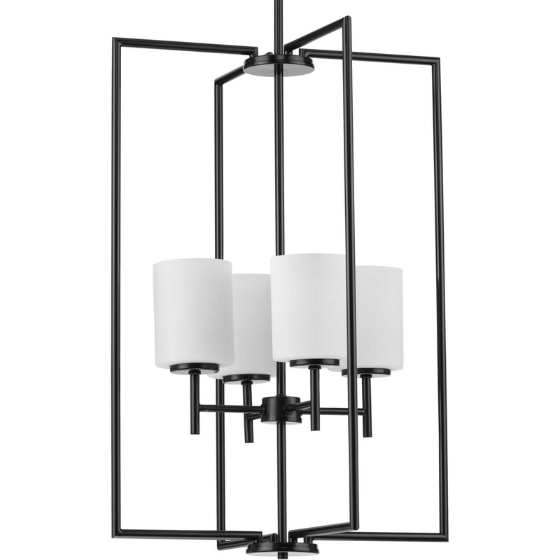 Replay Four Light Foyer Pendant in Black