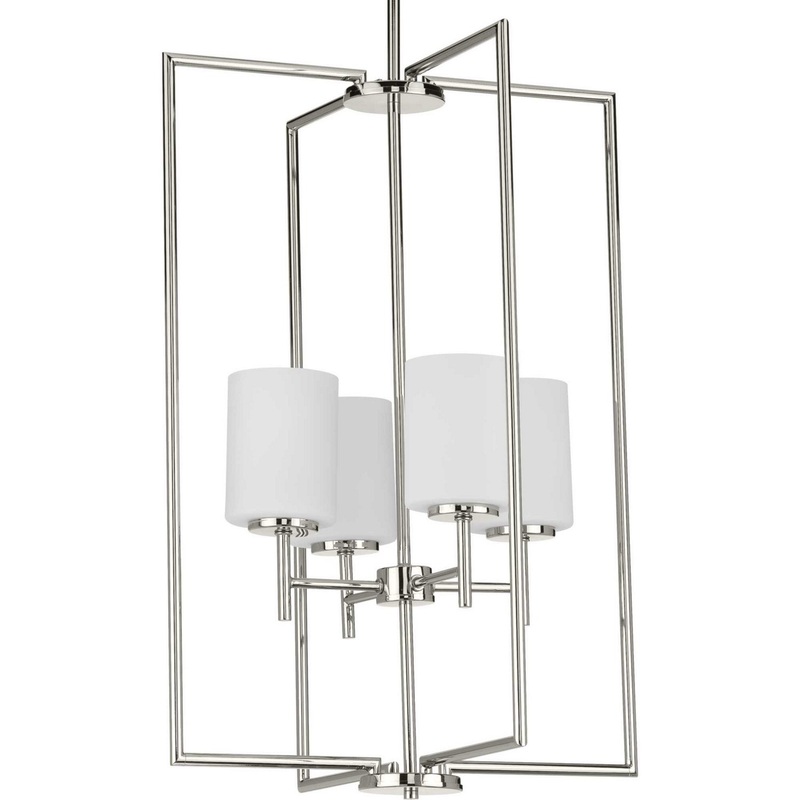 Replay Four Light Foyer Pendant in Polished Nickel