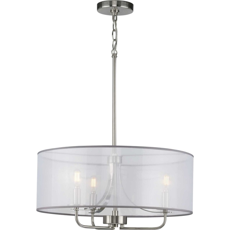 Riley Three Light Pendant in Brushed Nickel