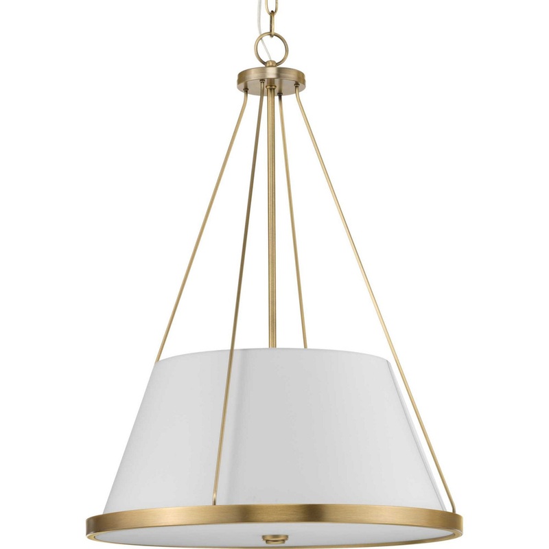 Saffert Three Light Pendant in Vintage Brass