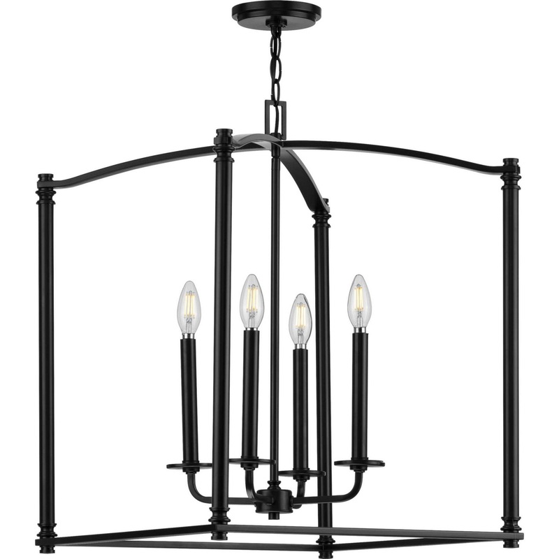 Winslett Four Light Foyer Pendant in Black