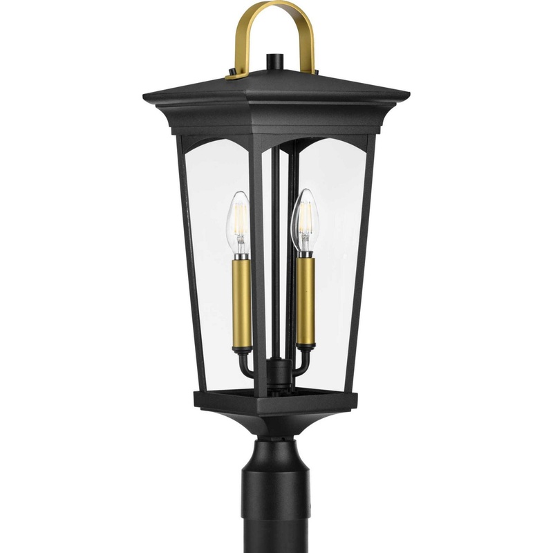 Chatsworth Two Light Post Lantern in Black