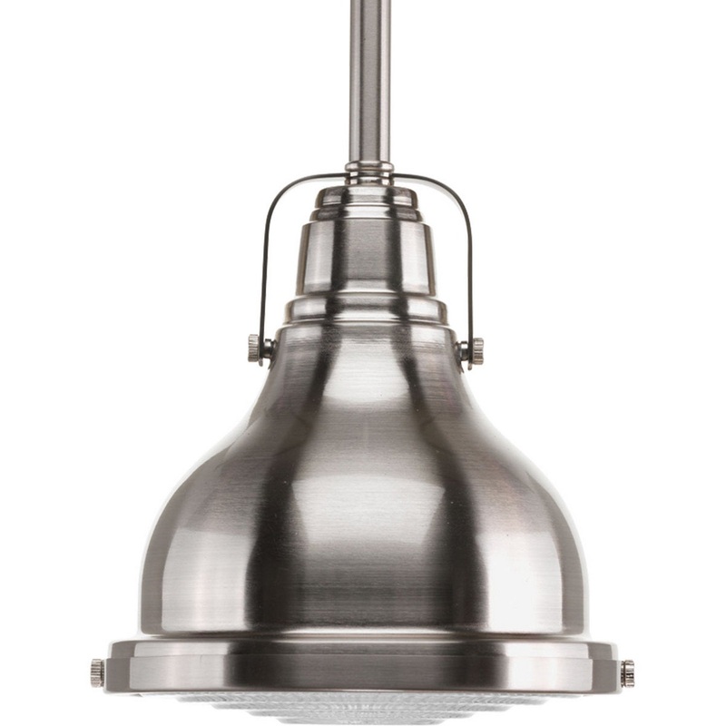 Fresnel Pendant One Light Mini Pendant in Brushed Nickel