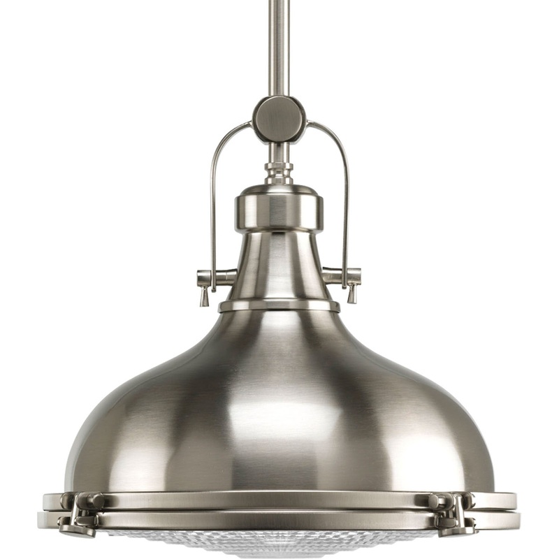 Fresnel Pendant One Light Pendant in Brushed Nickel