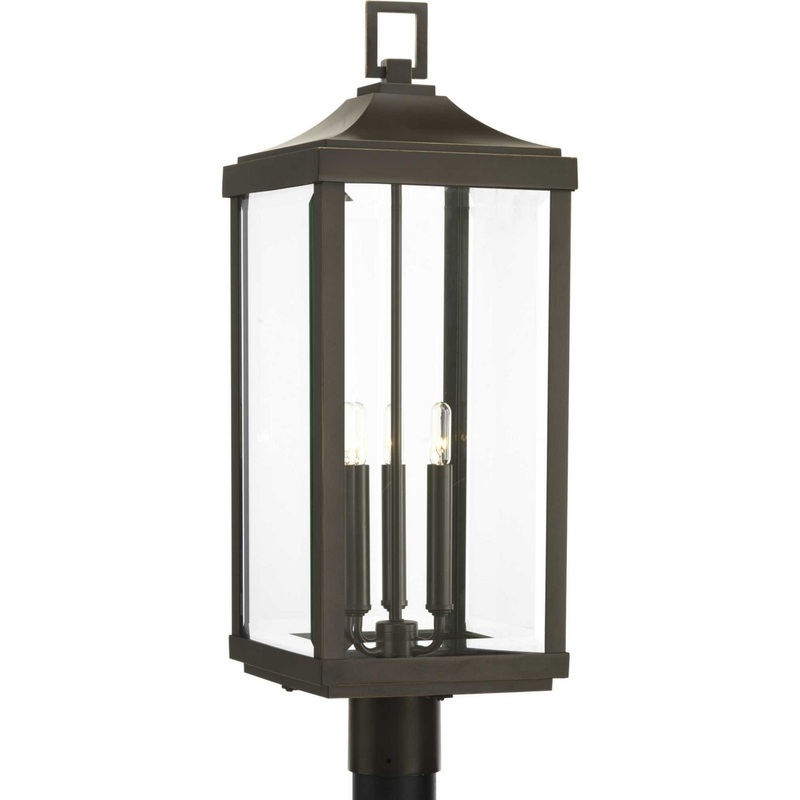 Gibbes Street Three Light Post Lantern in Antique Bronze