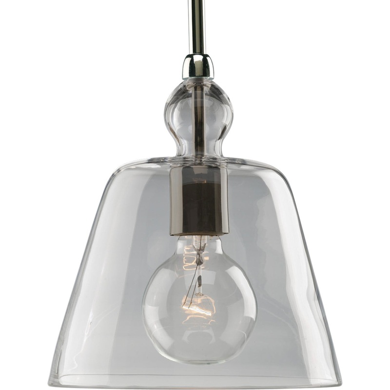 Glass Pendants One Light Mini Pendant in Polished Nickel