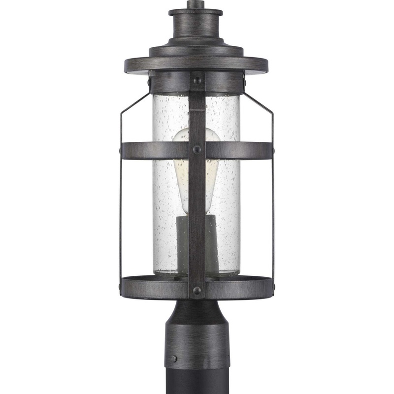 Haslett One Light Post Lantern in Antique Pewter