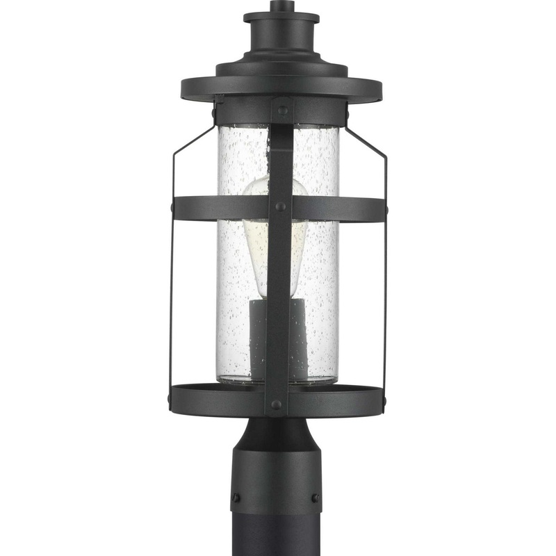 Haslett One Light Post Lantern in Black