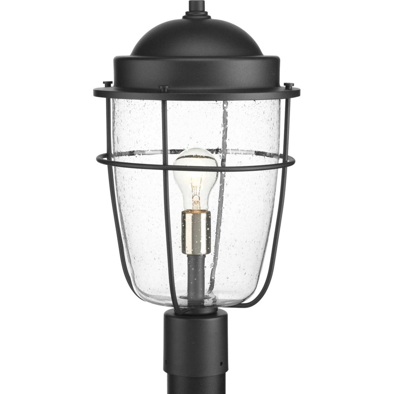 Holcombe One Light Post Lantern in Black