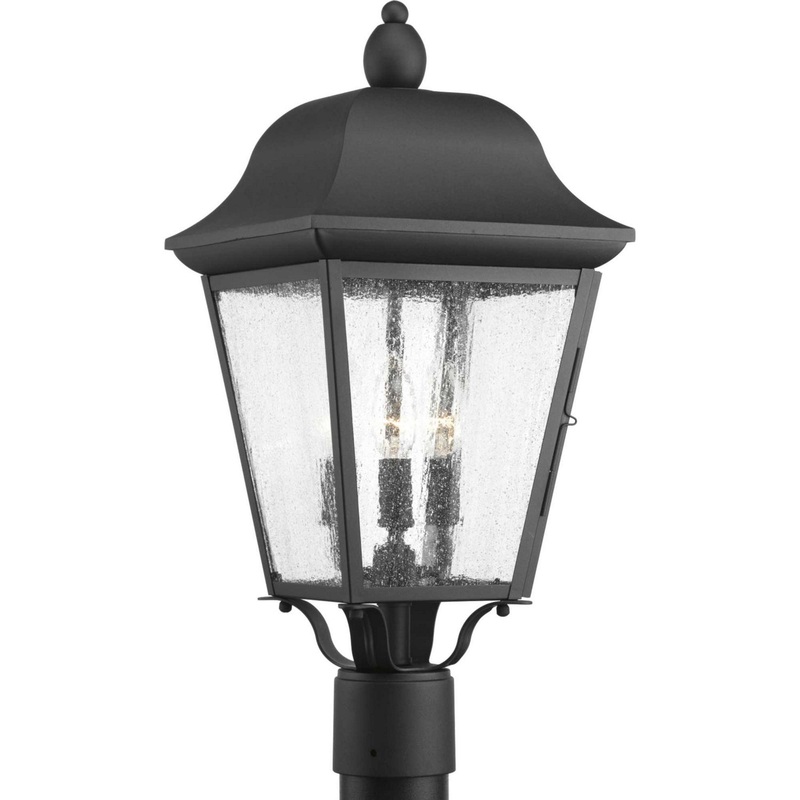 Kiawah Three Light Post Lantern in Black