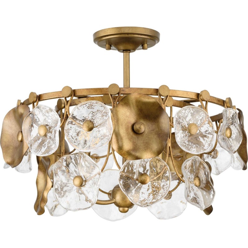 Loretta Three Light Pendant in Gold Ombre