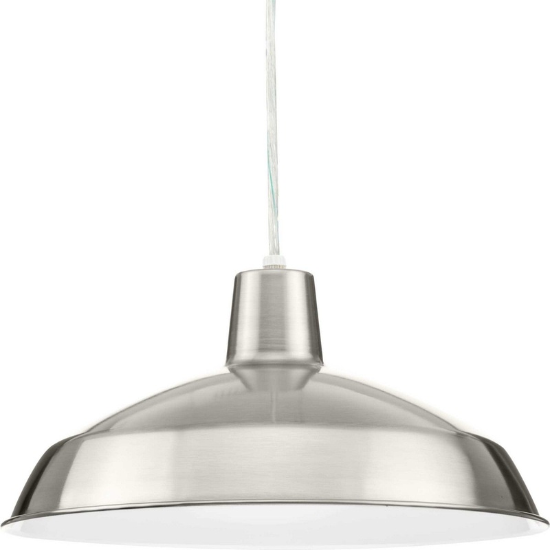 Metal Shade Pendant Led LED Pendant in Brushed Nickel