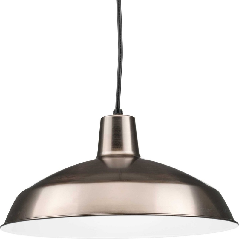 Metal Shade Pendant One Light Pendant in Venetian Bronze