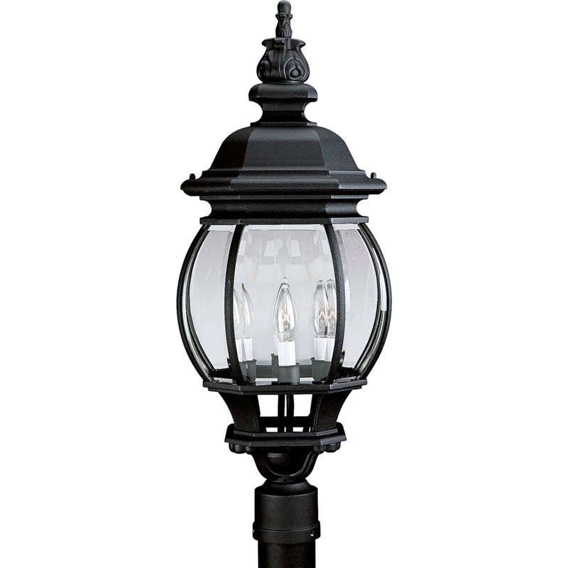 Onion Lantern Four Light Post Lantern in Textured Black