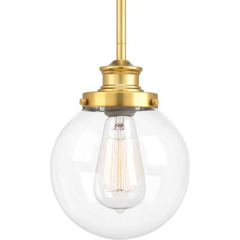Penn One Light Pendant in Natural Brass