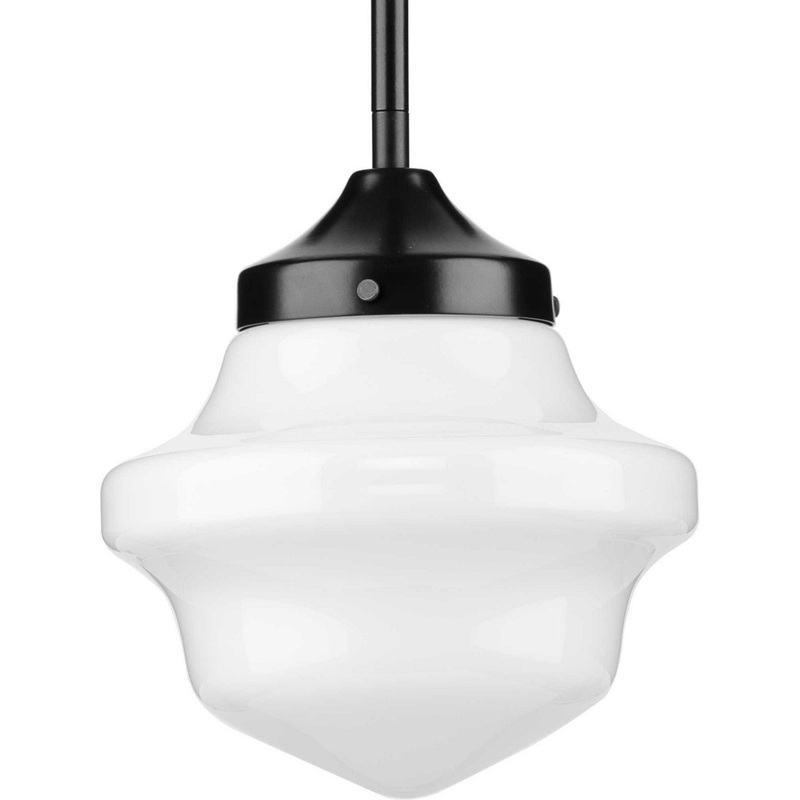 School House One Light Pendant in Matte Black