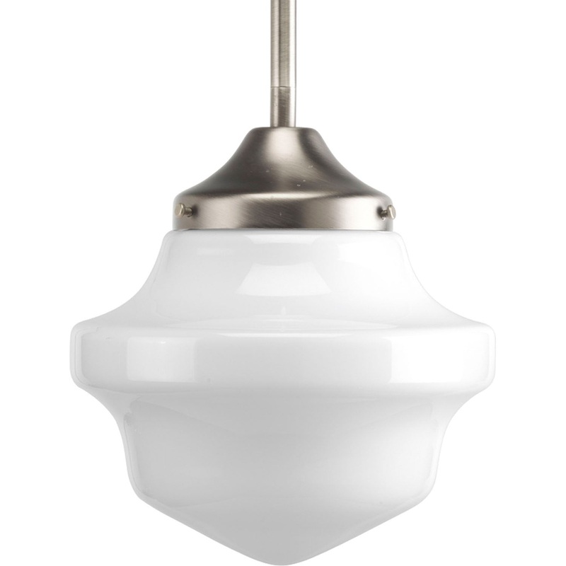 School House Pendant One Light Mini Pendant in Brushed Nickel