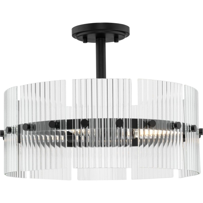Seville Four Light Pendant in Matte Black