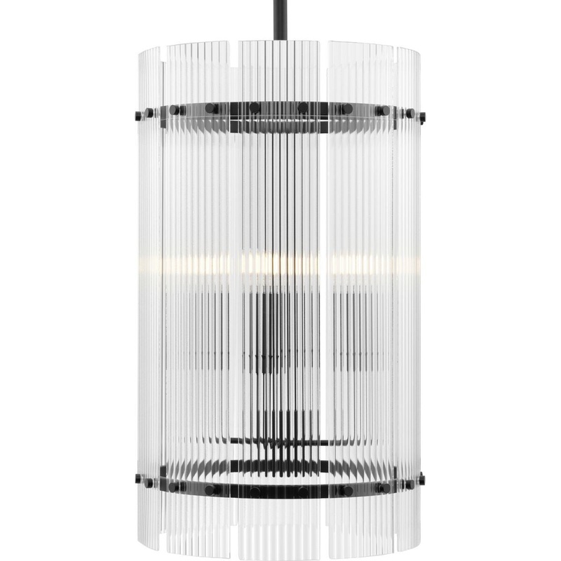 Seville Six Light Foyer Pendant in Matte Black
