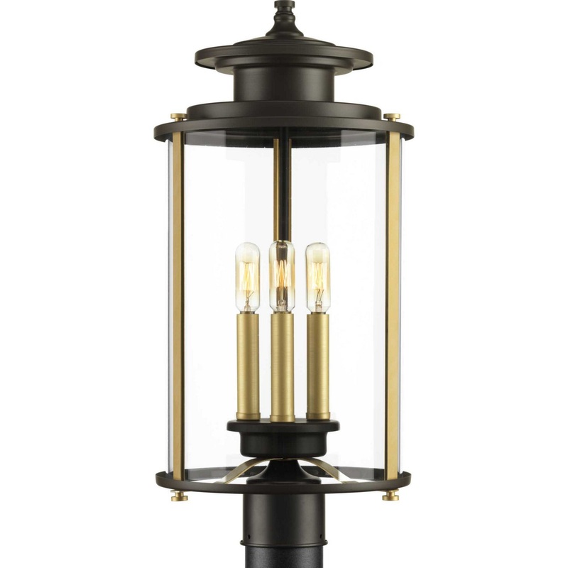 Squire Three Light Post Lantern in Antique Bronze