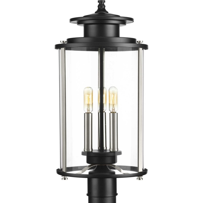 Squire Three Light Post Lantern in Black