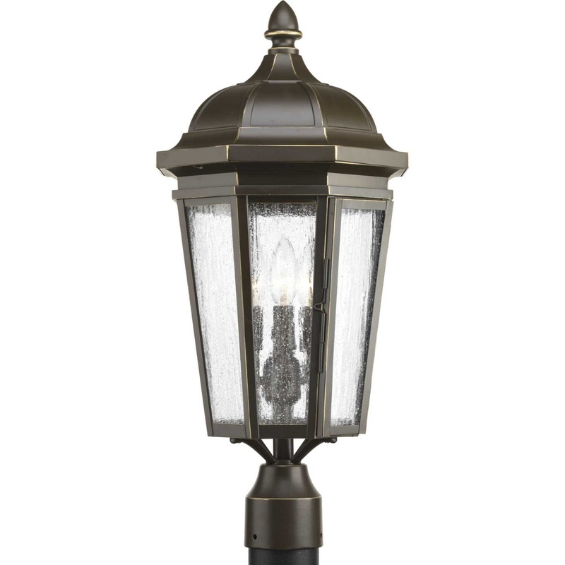 Verdae Three Light Post Lantern in Antique Bronze