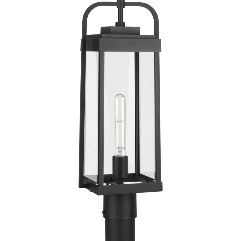 Walcott One Light Outdoor Post Lantern in Black