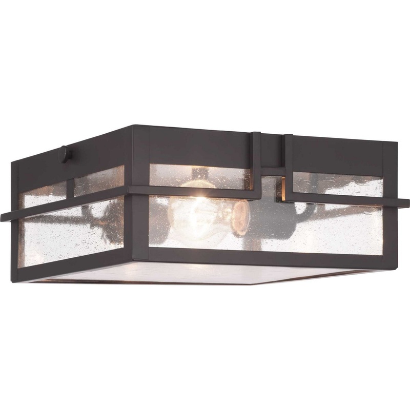 Boxwood Two Light Outdoor Flush Mount in Antique Bronze