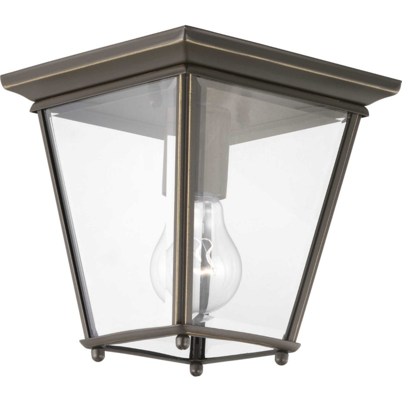 Burlington One Light Outdoor Flush Mount in Antique Bronze