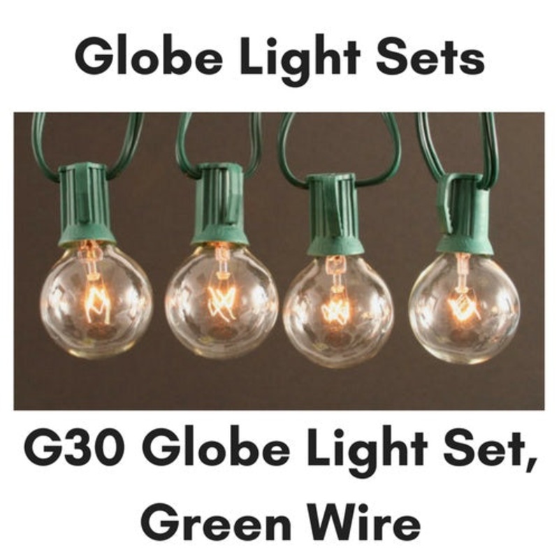 G30 25Lt Light Set, 6" X 12" X 6", Green Cord, Clear Bulb, Ul