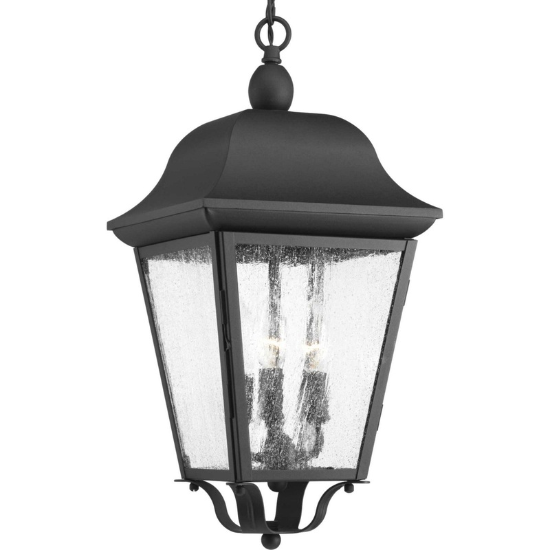 Kiawah Three Light Hanging Lantern in Black