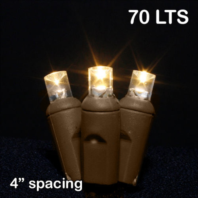 LED 70LT Polka Dot Light String Brown Wire with Warm White Pack of 1 -24 String