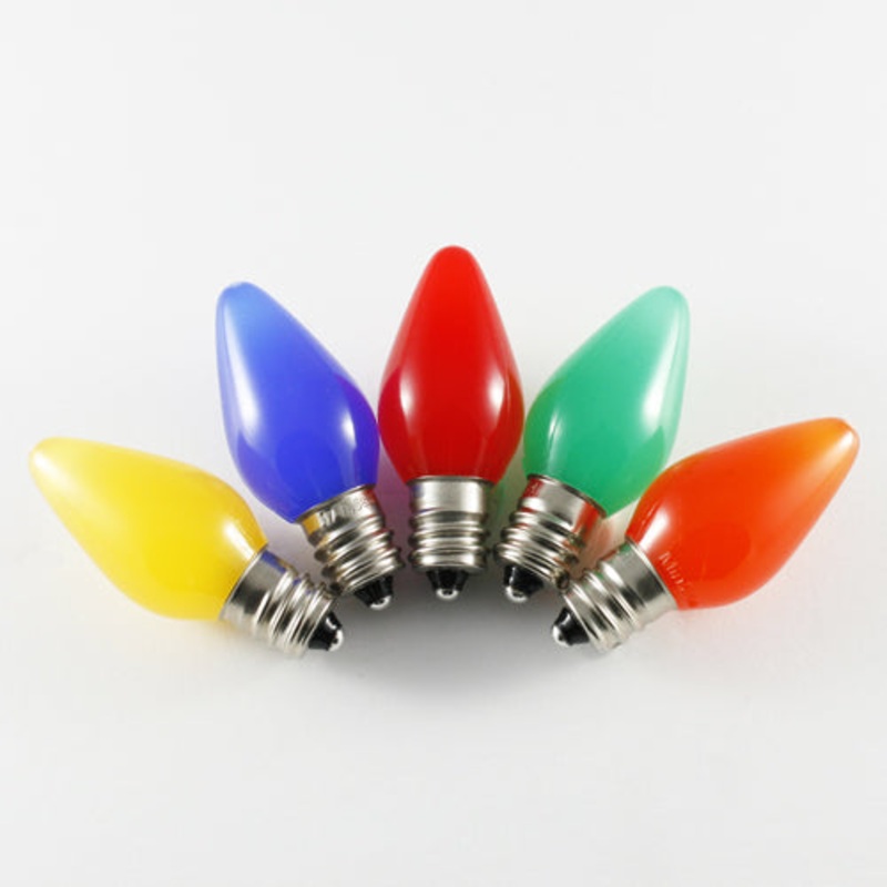 Led C7 Bulb E12 Candelabra Base 130V 58W Ul Opaque