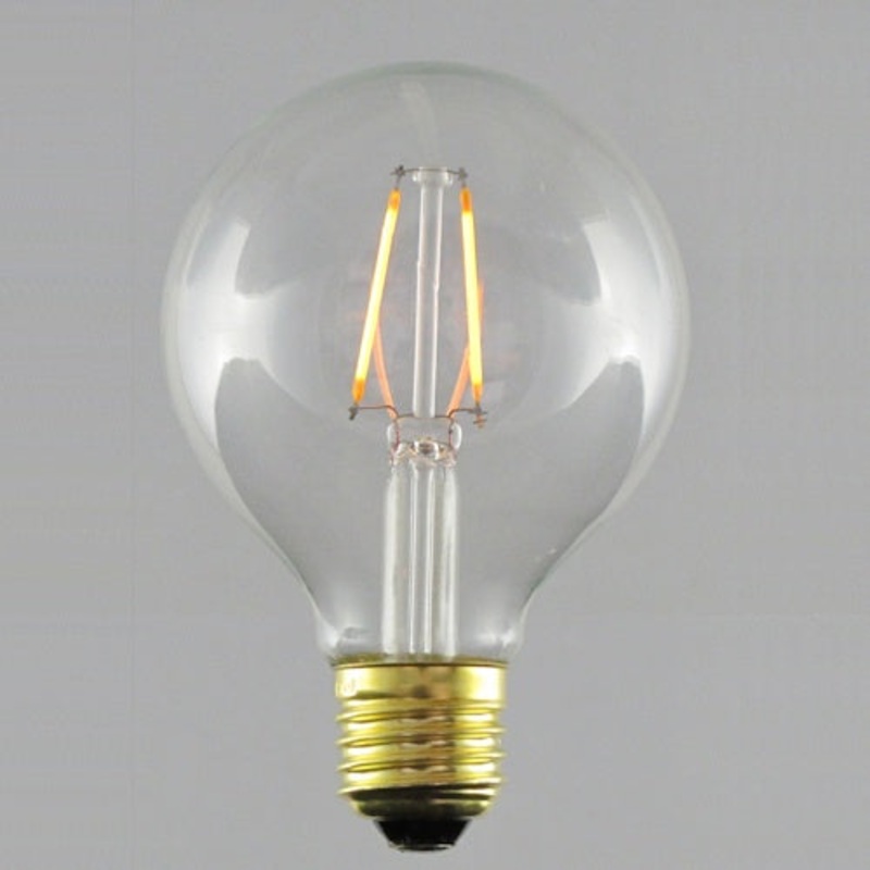 Led Filament Bulb, G80, 2200K, Clear, Glass, E27, 2W