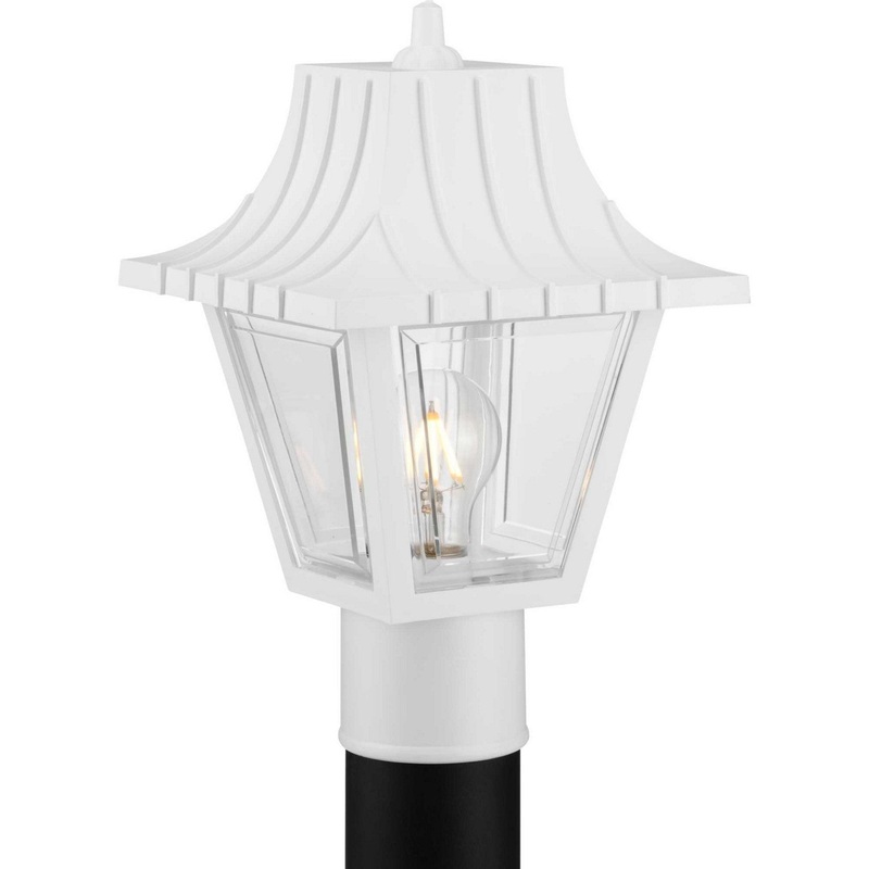 Mansard One Light Post Lantern in White