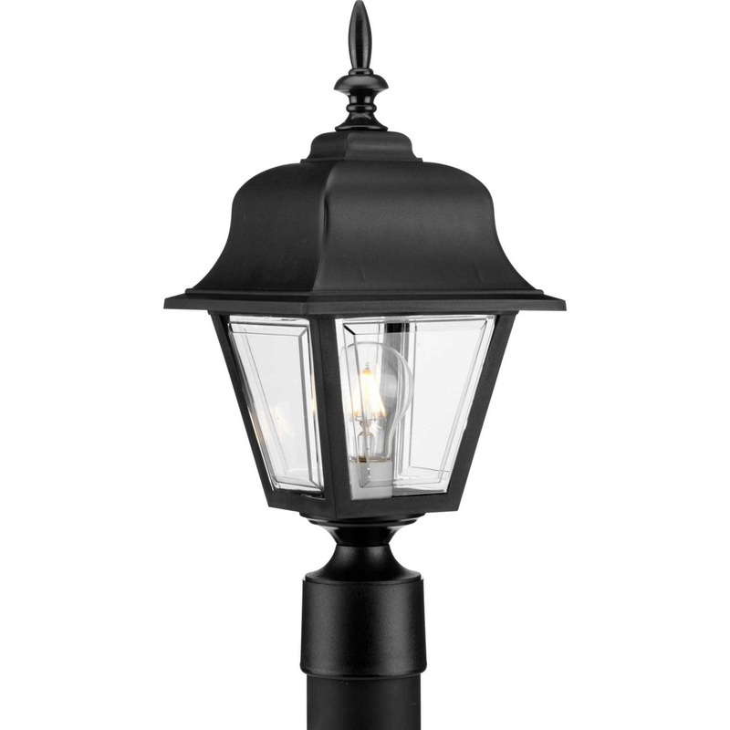 Non-Metallic Incandescent One Light Post Lantern in Black